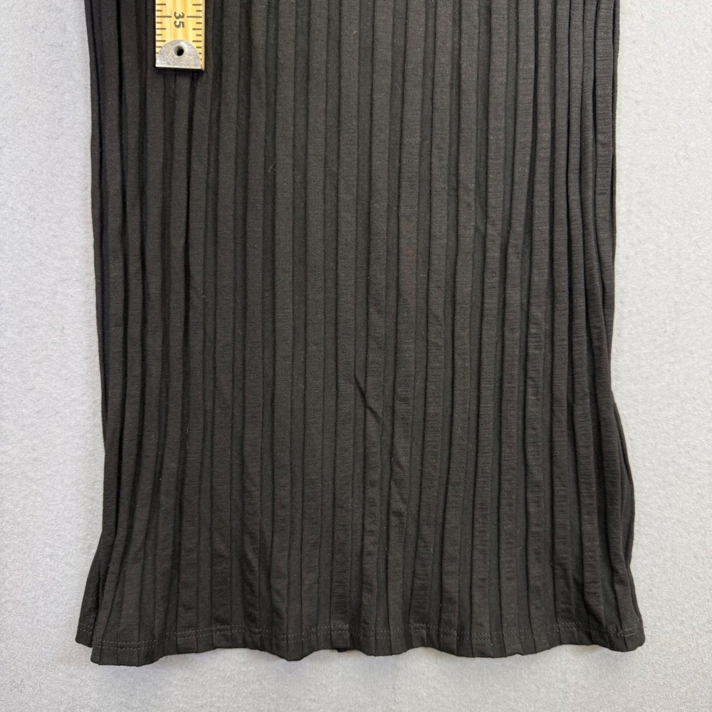 Reformation Black Ribbed Cutout Mock Neck Maxi Dress Size Medium M Long Slv - Picture 6 of 11